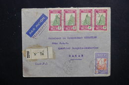 NIGER - Enveloppe En Recommandé De Zinder Pour Dakar En 1938, Affranchissement Plaisant - L 49449 - Brieven En Documenten