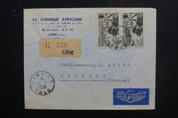 TOGO - Enveloppe Commerciale En Recommandé De Lomé Pour Cotonou En 1956, Affranchissement Plaisant - L 49500 - Covers & Documents