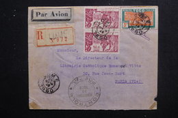 TOGO - Enveloppe En Recommandé De Lomé Pour Paris En 1940 Avec Contrôle, Affranchissement Plaisant - L 49515 - Cartas & Documentos