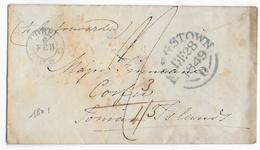 IRLANDE - 1849 - ENVELOPPE De KINGSTOWN => ILE De CORFU Avec CACHET D'ARRIVEE Sur Le DEVANT ! - Prephilately