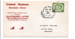 NATIONS UNIES LETTRE SOUVENIR 1959 - Briefe U. Dokumente