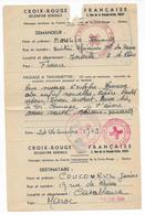 1944 - CROIX-ROUGE - MARQUE "OFALAC-MARSEILLE" - FORMULAIRE De CORRESP. => CASABLANCA (MAROC) Via GENEVE - Red Cross