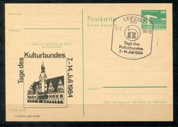 5458 - DDR - Ganzsache P84 Mit Priv. Zudruck - SoSt. Leipzig (Kulturbund) - Privé Postkaarten - Gebruikt