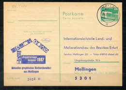 5466 - DDR - Ganzsache P84 Mit Priv. Zudruck - Tagesstempel Halle/Saale (Mellingen - Grafik) - Cartes Postales Privées - Oblitérées