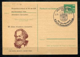 5469 - DDR - Ganzsache P85A+F Mit Priv. Zudruck - SoSt. Merseburg (Karl Marx) - Postales Privados - Usados