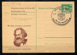 5469 - DDR - Ganzsache P85A+F Mit Priv. Zudruck - SoSt. Merseburg (Karl Marx) - Cartes Postales Privées - Oblitérées