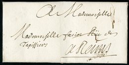 1698 ARDENNES Lettre Datée De Charleville Le 23/11/1698 Et Adressée à Reims. Avec La Taxe Manuscrite "2" - ....-1700: Vorläufer