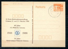 5482 - DDR - Ganzsache P86 II  Mit Priv. Zudruck - Tagesstempel Grimma (Briefmarkenausstellung) - Privé Postkaarten - Gebruikt