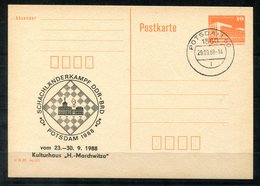 5486 - DDR - Ganzsache P86 II  Mit Priv. Zudruck - Tagesstempel Potsdam (Schach-Chess-Echecs-Scacchi) - Cartes Postales Privées - Oblitérées