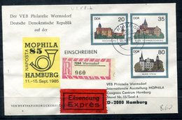 5492 - DDR - Ganzsache U2 Mit Priv. Zudruck - Einschreiben-Eil-Sendung Von Wermsdorf Nach Hamburg - Briefomslagen - Gebruikt