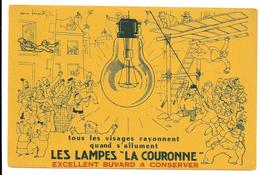 Buvard  Les LAMPES LA COURONNE, Illustré Par Pierre Leconte - Elektrizität & Gas