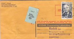 BUSTA VIAGGIATA - ISLAND -reykjavik PUBBLICITARIA KODAK PROCESSING LABORATORY -VIAGGIATA PER ALBERTSLUND (DANMARK) - Cartas & Documentos