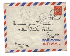 Sénégal  Lettre Avion FM Timbre Franchise Militaire Thies 1953  Airmail Cover Détachement Motorisé Autonome - Lettres & Documents