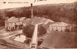 87. CPA. NANTIAT.  L'usine, Cheminée, 1928. - Nantiat