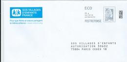 Entiers Postaux : Enveloppe Réponse Type L'Engagée Yzeult Catelin ECO Datamatrix SOS Villages Enfants 220486 ** - Prêts-à-poster:Answer/Marianne L'Engagée