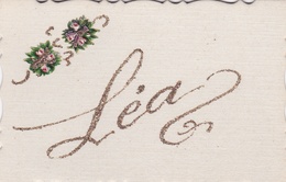 ¤¤  -  PRENOM   -  " LEA "  -  Carte à Système à Paillettes Et Découpis   -  ¤¤ - Prénoms