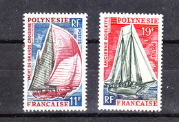 Polinesia  -1966. I Due Francobolli " Velieri Da Corsa " Della Serie. The Two Stamps "Racing Yachting" Of The Series.MNH - Zeilen