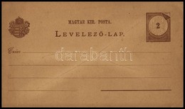 1882 2kr Használatlan Díjjegyes Levelezőlap, A Magyar Bélyegek Katalógusában Bemutatott Lemezhibával (galvánlemez Sérülé - Other & Unclassified