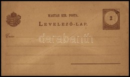 1882 2kr Használatlan Díjjegyes Levelezőlap, A Magyar Bélyegek Katalógusában Bemutatott Lemezhibával (galvánlemez Sérülé - Autres & Non Classés