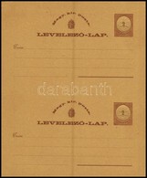 1876 2kr Díjjegyes Levelező Lap Pár, Az Eredeti Nyomólemezről Készült Nyomat Karton Papíron. Rendkívüli Ritkaság! / 2kr  - Andere & Zonder Classificatie