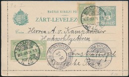 1906 Turul 5f Pár + 1 Bélyeggel Kiegészített 6f Díjjegyes Zárt Levelezőlap Budapestről A Konstantinápolyi Német Postára  - Autres & Non Classés