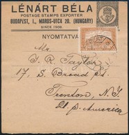 1923 Nyomtatvány Címszalag Az USA-ba - Other & Unclassified