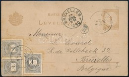 1890 2kr Díjjegyes Levelezőlap 3 X 1kr Díjkiegészítéssel Dettáról Belgiumba - Sonstige & Ohne Zuordnung