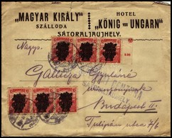 1920 Levél Sátoraljaújhelyről Budapestre 6 X 10f Búzakalász Bérmentesítéssel, Sátoraljaújhelyi Katonai Cenzúra Bélyegzés - Autres & Non Classés