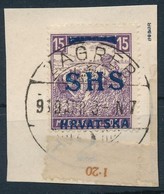 1918 Fehérszámú Arató 15f Kivágáson, Bodor Vizsgálójellel (35.000) - Autres & Non Classés