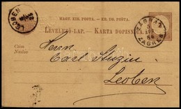 1884 Kétnyelvű Díjjegyes Levelezőlap Benyomott Cégjelzéssel 'ZÁGRÁB ZAGREB' - 'LEOBEN' - Autres & Non Classés