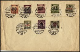 Temesvár 1919 8 Különféle Bélyeg Címzetlen Borítékon. Signed: Bodor - Autres & Non Classés