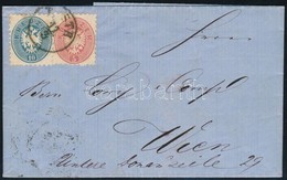 1865 5kr + 10kr Levélen 'PESTH' - Wien - Autres & Non Classés