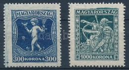 ** 1924 Jótékonyság (I.) 300K, 1000K Festékcsíkokkal, Festékfoltokkal - Autres & Non Classés