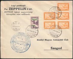 1931 Zeppelin Magyarországi Körrepülés Levél Zeppelin 2P Bélyeggel, Debreceni Ledobással - Andere & Zonder Classificatie