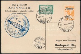 1931 Zeppelin Magyarországi Körrepülés Levelezőlap Zeppelin 1P Bélyeggel - Other & Unclassified