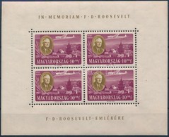 ** 1947 Roosevelt Légiposta 10f Kisív (rozsda A Hátoldalon / Stain On Backside) - Sonstige & Ohne Zuordnung