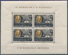 ** 1947 Roosevelt Légiposta 70f Kisív (ráncok / Creases) - Sonstige & Ohne Zuordnung