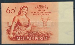 ** 1954 MDP Kongresszus (II.) ívszéli Vágott Bélyeg (8.000) - Other & Unclassified