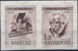 ** 1955 Bartók Béla Vágott Bélyeg Bal Oldali Szelvénnyel R!(25.000) - Autres & Non Classés