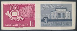 ** 1959 A Szocialista államok Közlekedésügyi Minisztereinek értekezlete (II.) - Berlin Vágott Bélyeg Jobb Oldali Szelvén - Sonstige & Ohne Zuordnung