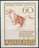 ** 1965 Események (III.) - Reneszánsz Konferencia Leonardo Da Vinci Vágott Bélyeg - Autres & Non Classés