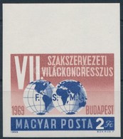 ** 1969 Események (VII.) - Szakszervezeti Világkongresszus ívszéli Vágott Bélyeg - Sonstige & Ohne Zuordnung