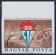 ** 1971 20 éves Az Ellenállók Nemzetközi Szövetsége ívszéli Vágott Bélyeg - Autres & Non Classés