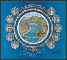 ** 1985 Európai Bizottsági és Együttműködési Értekezlet (IX.) - Kulturális Fórum, Budapest Vágott Blokk (6.000) - Autres & Non Classés