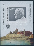 ** 1991 II. János Pál Pápa Magyarországi Látogatása Vágott Blokk (6.500) - Autres & Non Classés