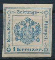 * 1858 1kr Ia. Tipusú Világoskék Hírlapilletékbélyeg. Certificate: Steiner - Andere & Zonder Classificatie