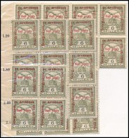 ** 1915 Hadisegély II. 6f ívszéli összefüggésekben, 27 Db Bélyeg, Benne 7 Db II. Típusú - Andere & Zonder Classificatie