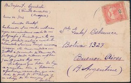 1908 Képeslap Turul 10f Bérmentesítéssel Argentínába Küldve - Sonstige & Ohne Zuordnung