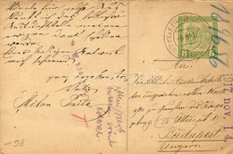 1917. Cenzúrás Díjjegyes Levelezőlap / Censored PS-card 'E.P. SEMENDRIA (SMEREDEVO) B' - Budapest - Sonstige & Ohne Zuordnung