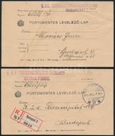1918 2 Db Portómentes Levelezőlap 'K.u.k. ERGÄNZUNGSBEZIRKS KOMMANDO' - Other & Unclassified